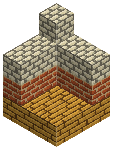 A corner of a room built with Hearthside Cottage